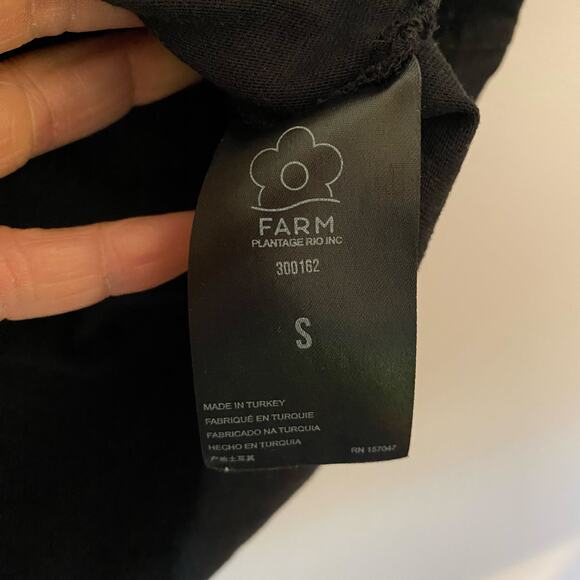 Farm Rio Black "Dress In Happiness" Colorful Graphic T-Shirt Women's size Small - Picture 10 of 10